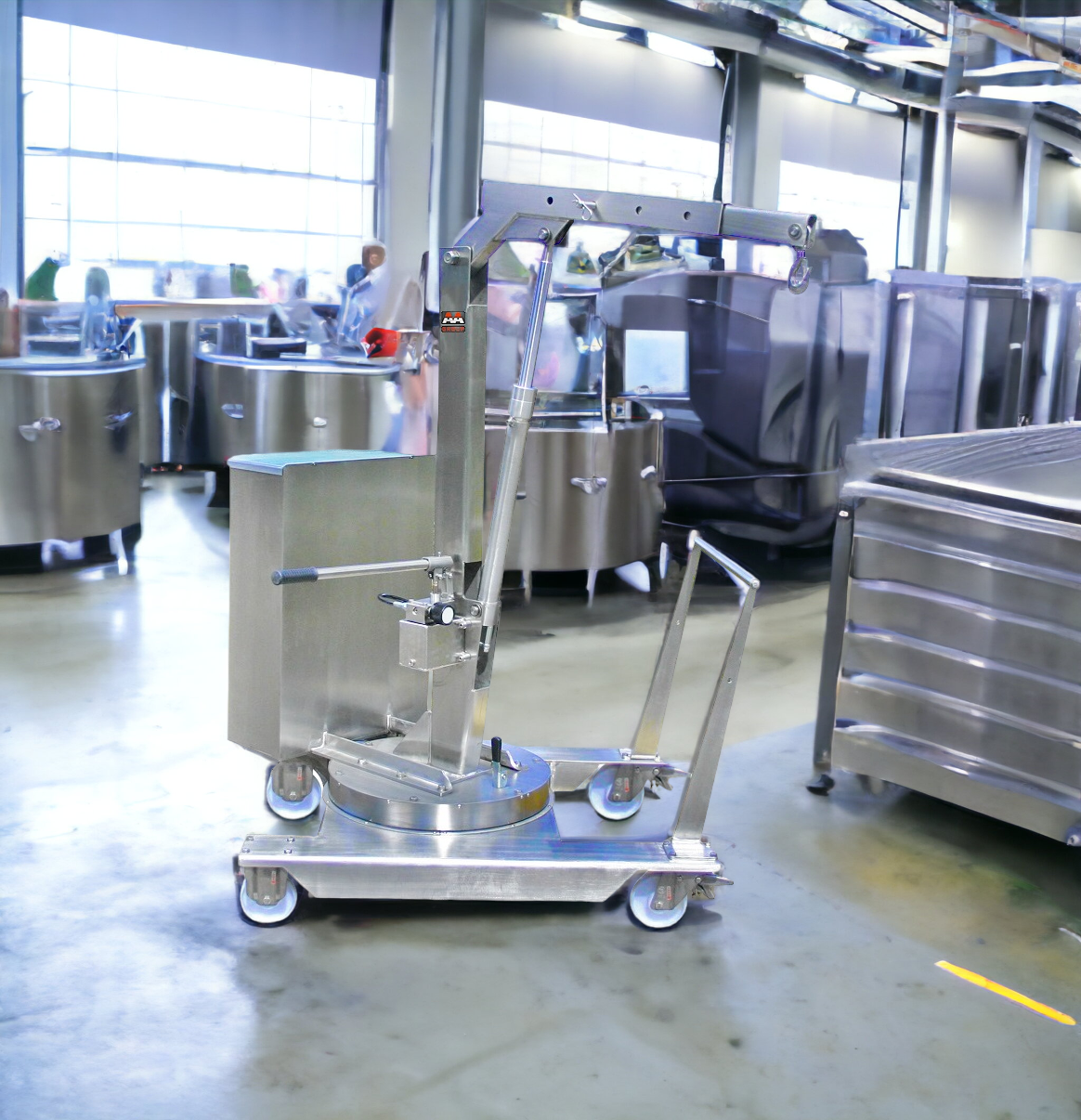 Minikran mit Gegengewicht aus Edelstahl, Tragfähigkeit 500 kg